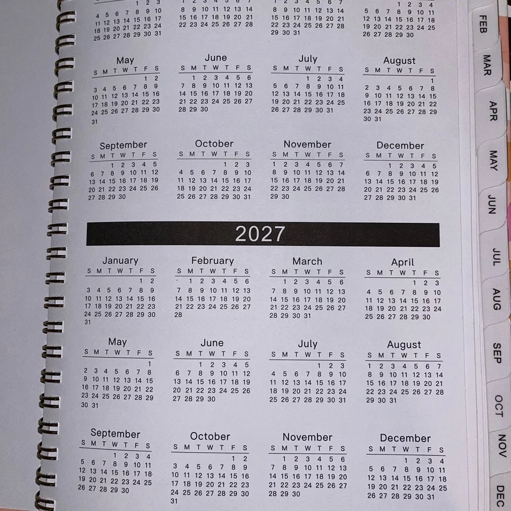 2026 Pink Abstract Home Office Planner with Stickers
